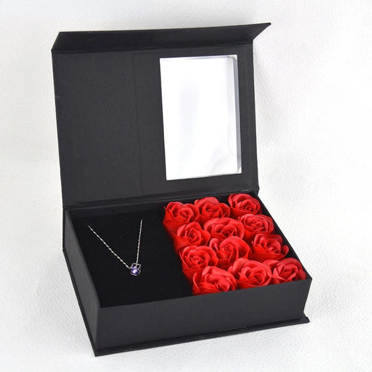 Valentines Mothers Day Flower Jewelry Box Rose Flower Christmas Present Women Birthday Party Girlfriend Gifts Gifts for Mom